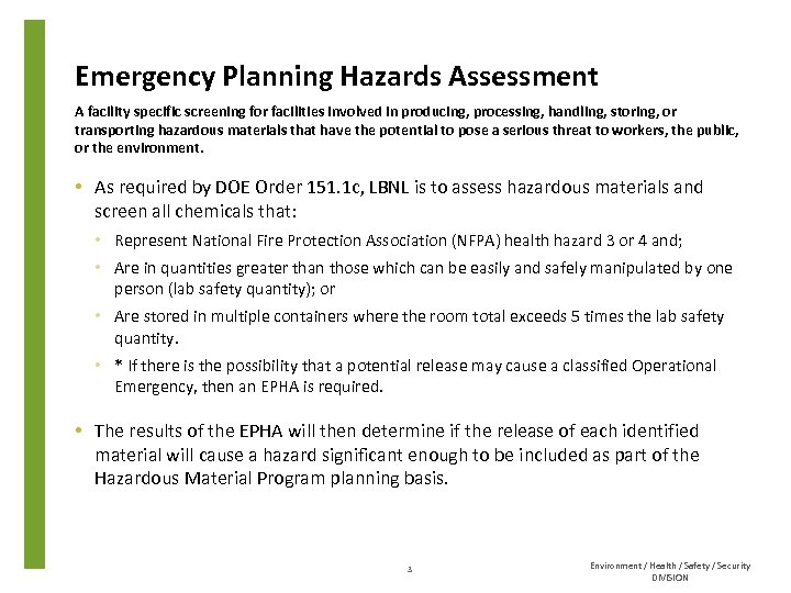 DOE Order 151 1 c Comprehensive Emergency Management