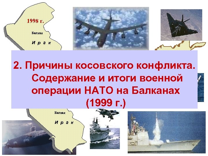 1998 г. Багдад И р а к Белград 1999 г. 2001 г. 2. Причины