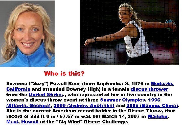 Who is this? Suzanne (