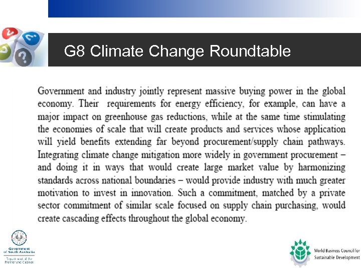 G 8 Climate Change Roundtable 