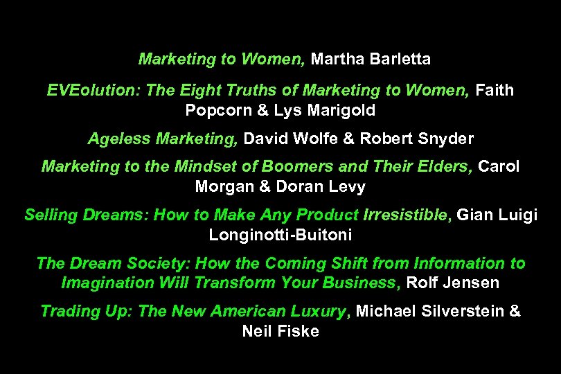 Marketing to Women, Martha Barletta EVEolution: The Eight Truths of Marketing to Women, Faith