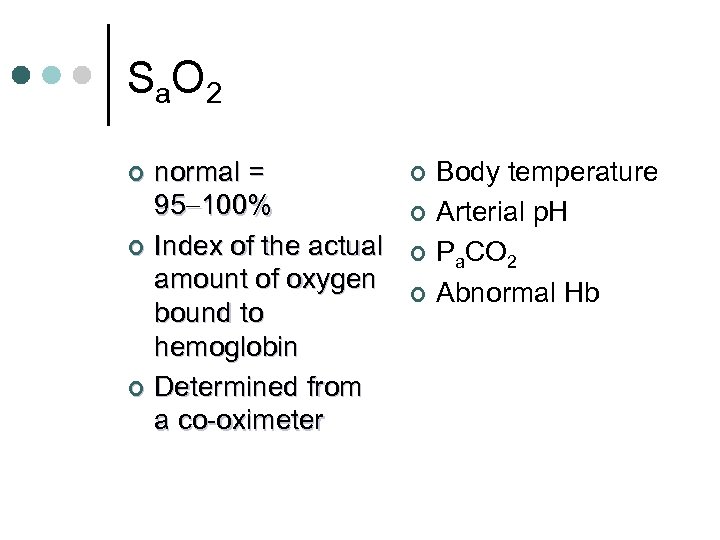 S a. O 2 normal = 95 100% ¢ Index of the actual amount