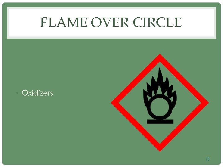 FLAME OVER CIRCLE • Oxidizers 13 