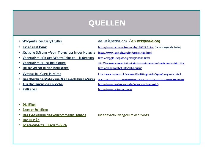 QUELLEN • Wikipedia Deutsch/English de. wikipedia. org / en. wikipedia. org • • •