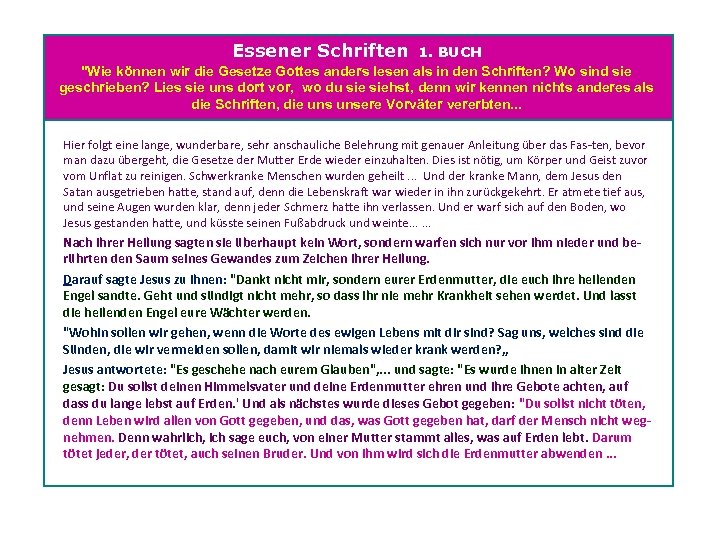 Essener Schriften 1. BUCH 