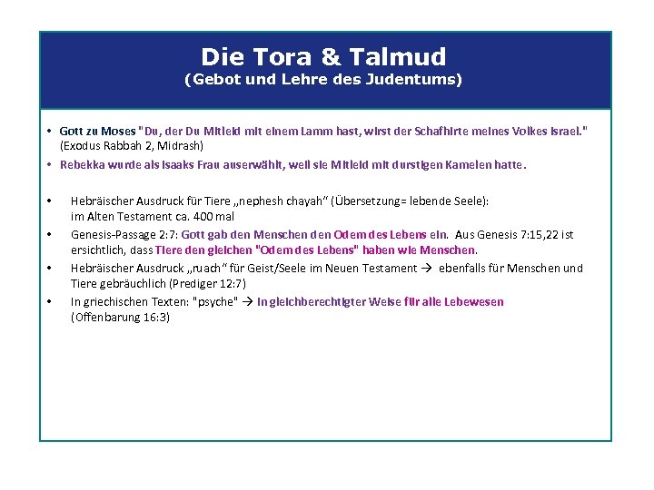 Die Tora & Talmud (Gebot und Lehre des Judentums) • Gott zu Moses 