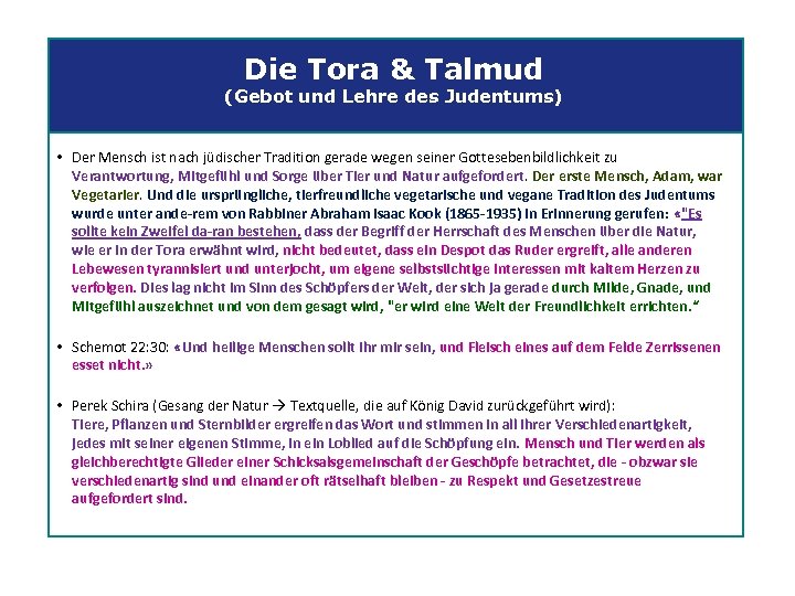 Die Tora & Talmud (Gebot und Lehre des Judentums) • Der Mensch ist nach