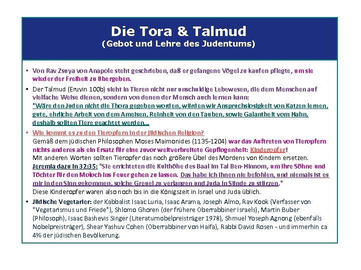 Die Tora & Talmud (Gebot und Lehre des Judentums) • Von Rav Zsuya von