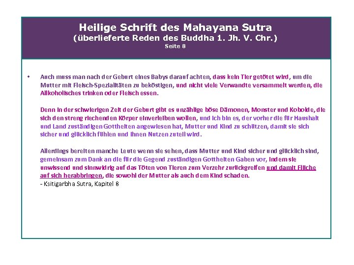 Heilige Schrift des Mahayana Sutra (überlieferte Reden des Buddha 1. Jh. V. Chr. )