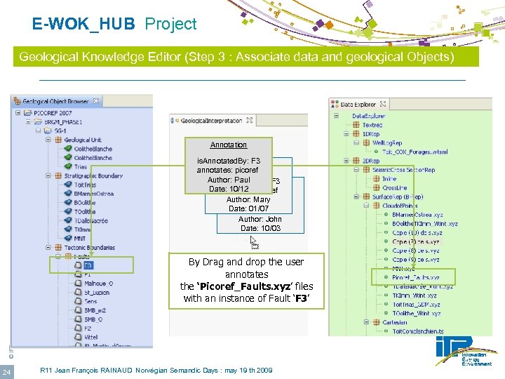  E-WOK_HUB Project Geological Knowledge Editor (Step 3 : Associate data and geological Objects)