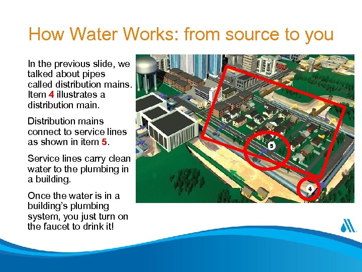 How Water Works: from source to you In the previous slide, we talked about