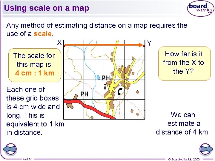 Using scale on a map Any method of estimating distance on a map requires