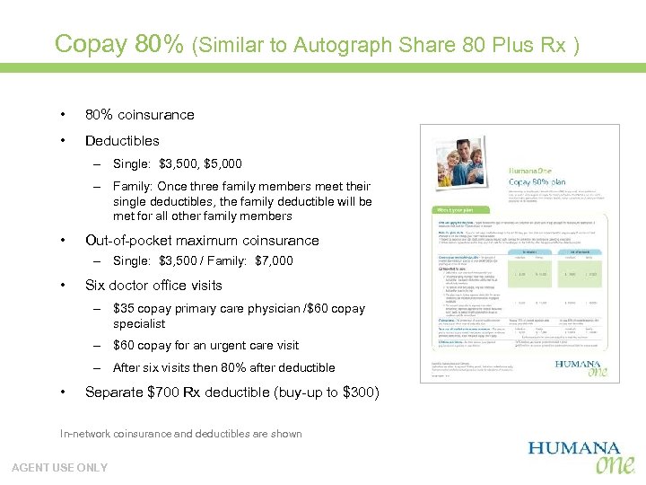 Copay 80% (Similar to Autograph Share 80 Plus Rx ) • 80% coinsurance •