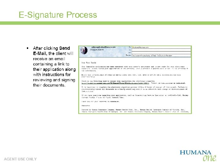 E-Signature Process AGENT USE ONLY 