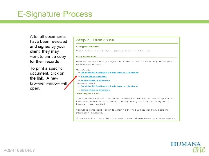 E-Signature Process AGENT USE ONLY 