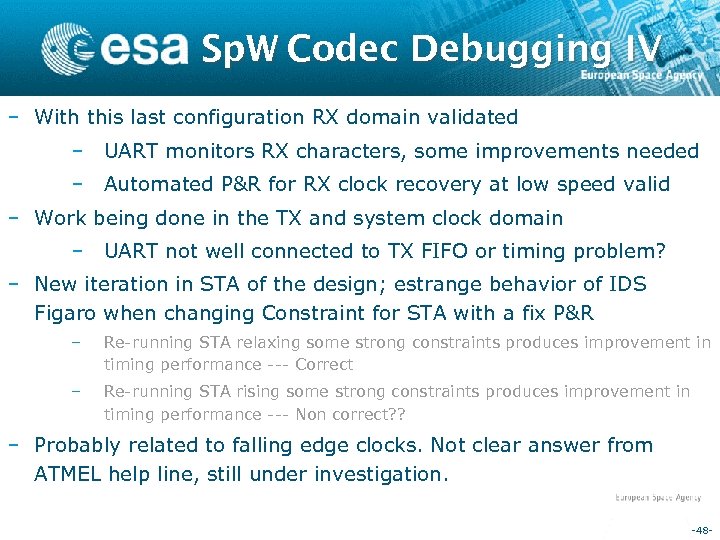 Sp. W Codec Debugging IV – With this last configuration RX domain validated –