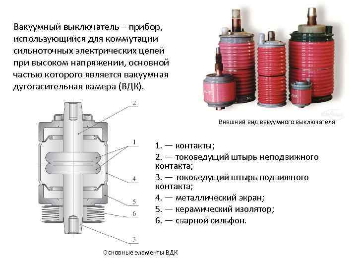 Вакуумный выключатель – прибор, использующийся для коммутации сильноточных электрических цепей при высоком напряжении, основной