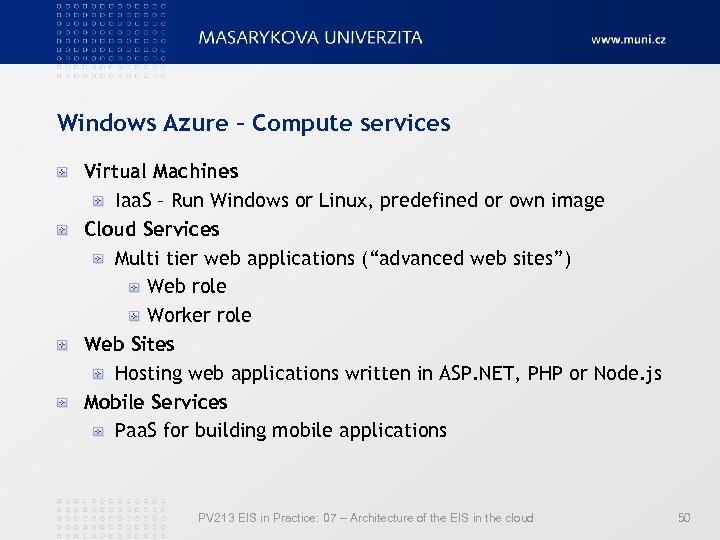 Windows Azure – Compute services Virtual Machines Iaa. S – Run Windows or Linux,