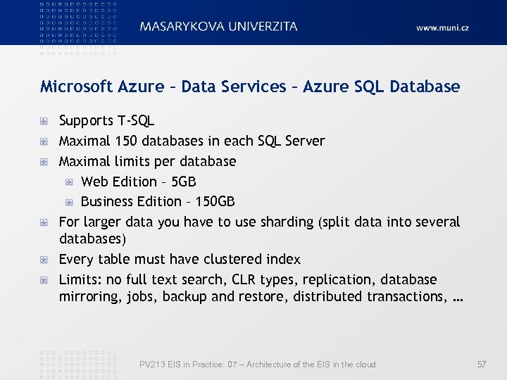 Microsoft Azure – Data Services – Azure SQL Database Supports T-SQL Maximal 150 databases