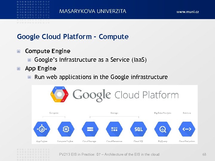 Google Cloud Platform - Compute Engine Google’s Infrastructure as a Service (Iaa. S) App