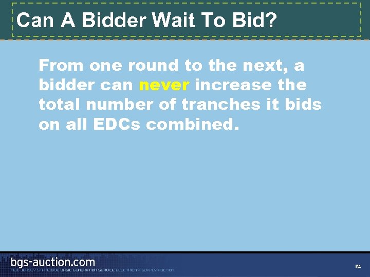 Can A Bidder Wait To Bid? From one round to the next, a bidder