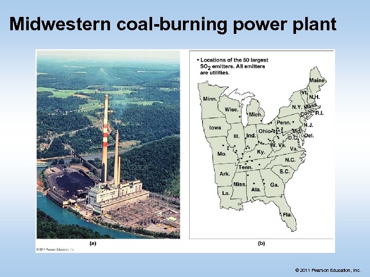 Midwestern coal-burning power plant © 2011 Pearson Education, Inc. 