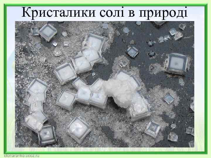 Кристалики солі в природі 