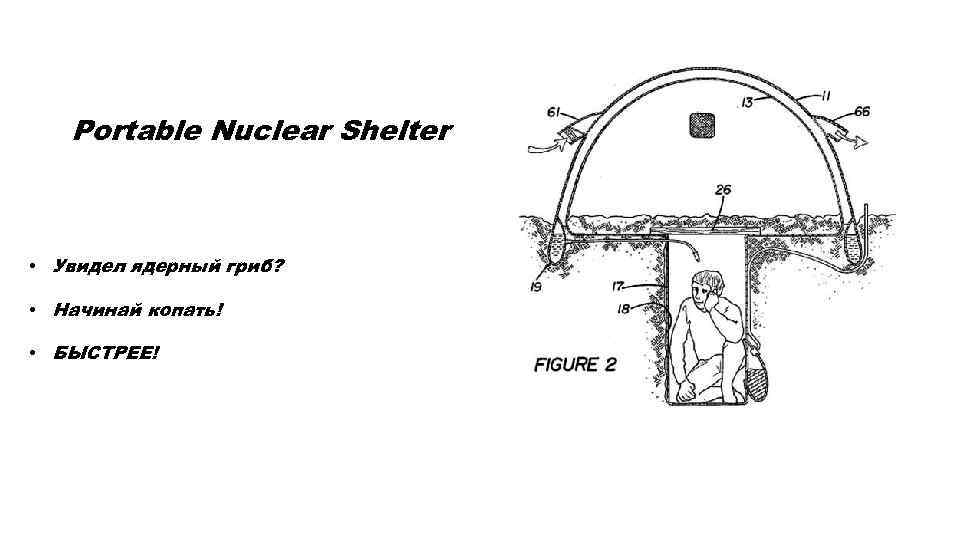 Portable Nuclear Shelter • Увидел ядерный гриб? • Начинай копать! • БЫСТРЕЕ! 