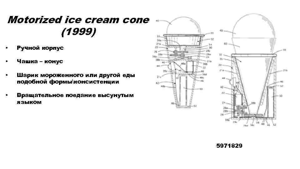 Motorized ice cream cone (1999) • Ручной корпус • Чашка – конус • Шарик
