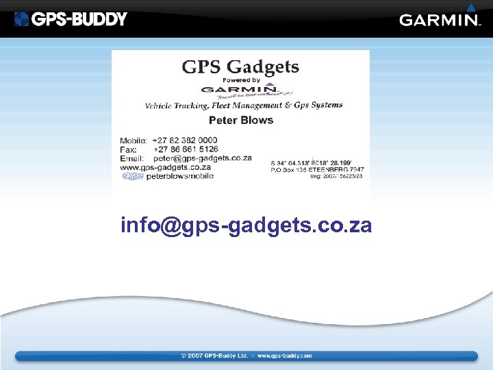 info@gps-gadgets. co. za 