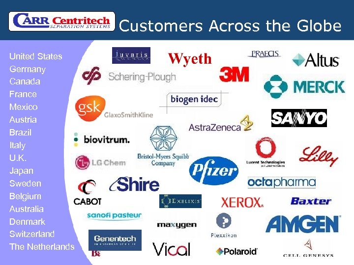 Customers Across the Globe United States Germany Canada France Mexico Austria Brazil Italy U.