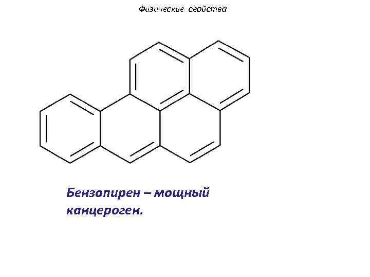 Физические свойства Бензопирен – мощный канцероген. 