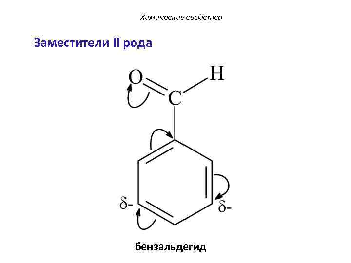 Химические свойства Заместители II рода бензальдегид 