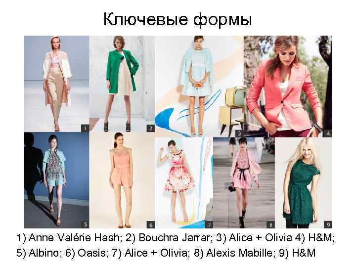 Ключевые формы 1) Anne Valérie Hash; 2) Bouchra Jarrar; 3) Alice + Olivia 4)