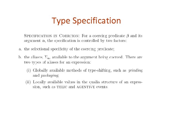 Type Specification 