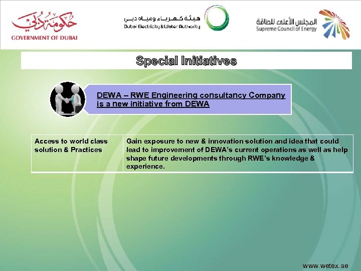 Special Initiatives DEWA – RWE Engineering consultancy Company is a new initiative from DEWA