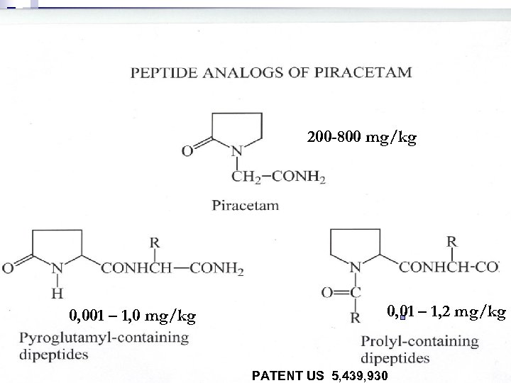 200 -800 mg/kg 0, 001 – 1, 0 mg/kg 0, 01 – 1, 2