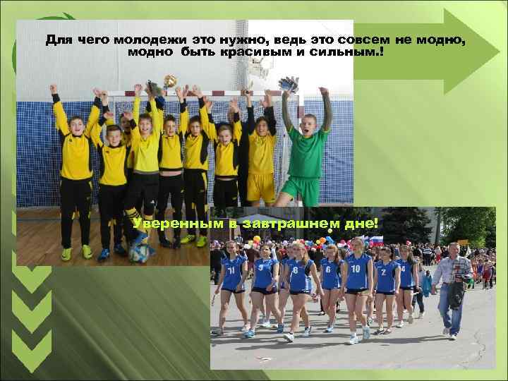 Для чего молодежи это нужно, ведь это совсем не модно, модно быть красивым и