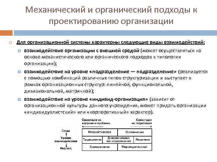 Организационное проектирование подходы