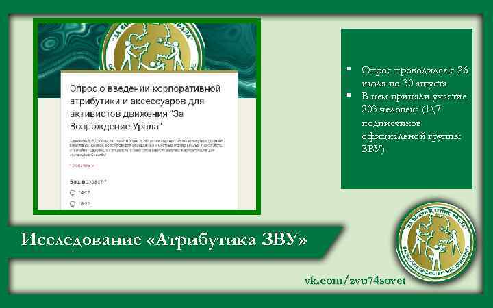 § Опрос проводился с 26 июля по 30 августа § В нем приняли участие