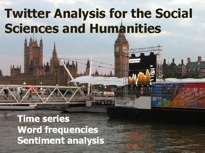 Twitter Analysis for the Social Sciences and Humanities Time series Word frequencies Sentiment analysis