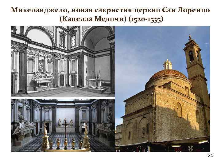 Микеланджело, новая сакристия церкви Сан Лоренцо (Капелла Медичи) (1520 -1535) 25 