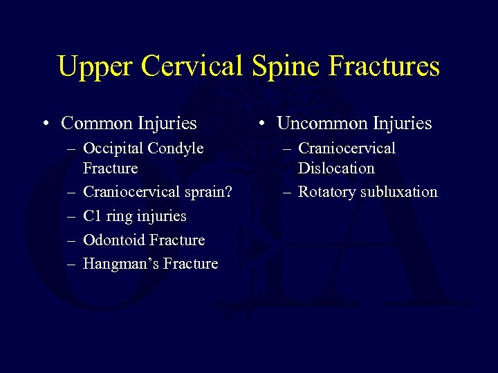 Upper Cervical Spine Trauma Amit K Bhandutia MD