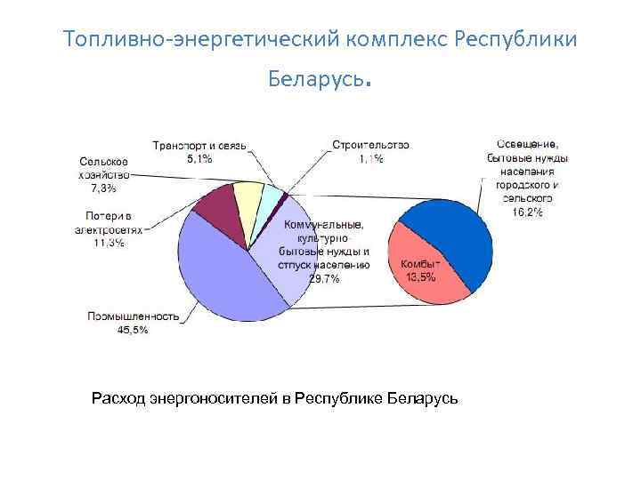 Топливно энергетический комплекс Республики Беларусь. Расход энергоносителей в Республике Беларусь 