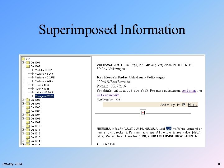 Superimposed Information January 2004 81 