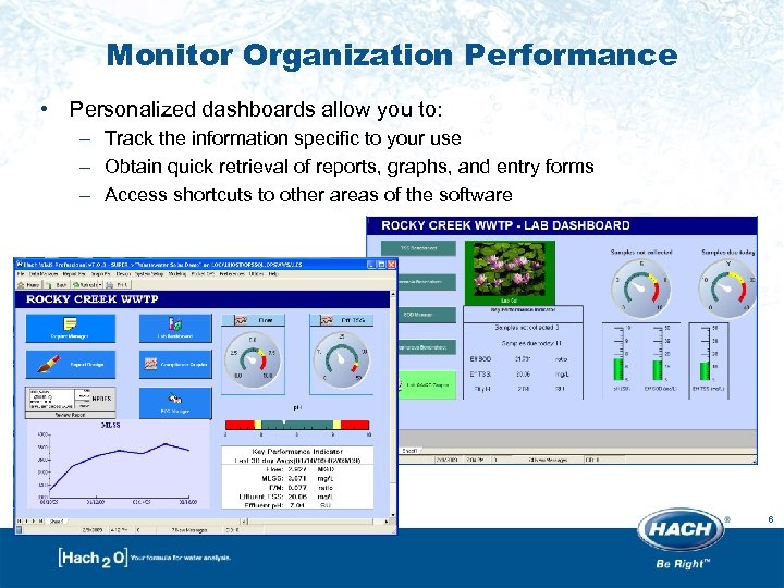 Monitor Organization Performance • Personalized dashboards allow you to: – Track the information specific