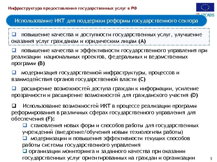 Инфраструктура предоставления государственных услуг в РФ Использование ИКТ для поддержки реформы государственного сектора q