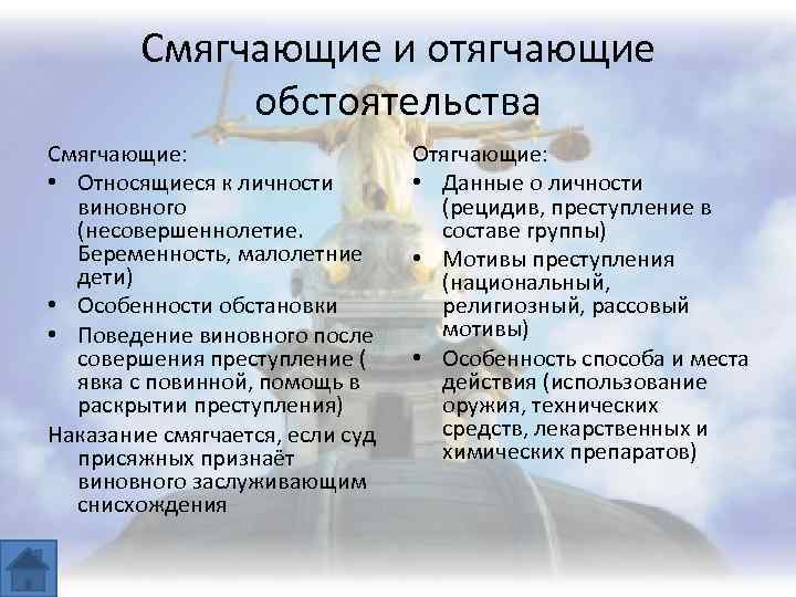 Смягчают ответственность