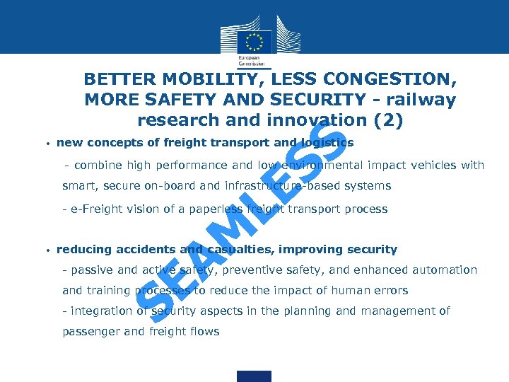 BETTER MOBILITY, LESS CONGESTION, MORE SAFETY AND SECURITY - railway research and innovation (2)