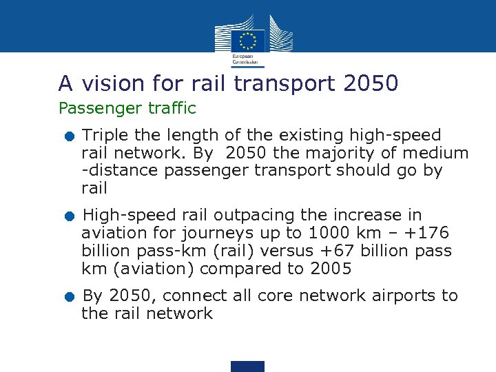 A vision for rail transport 2050 . . . Passenger traffic Triple the length